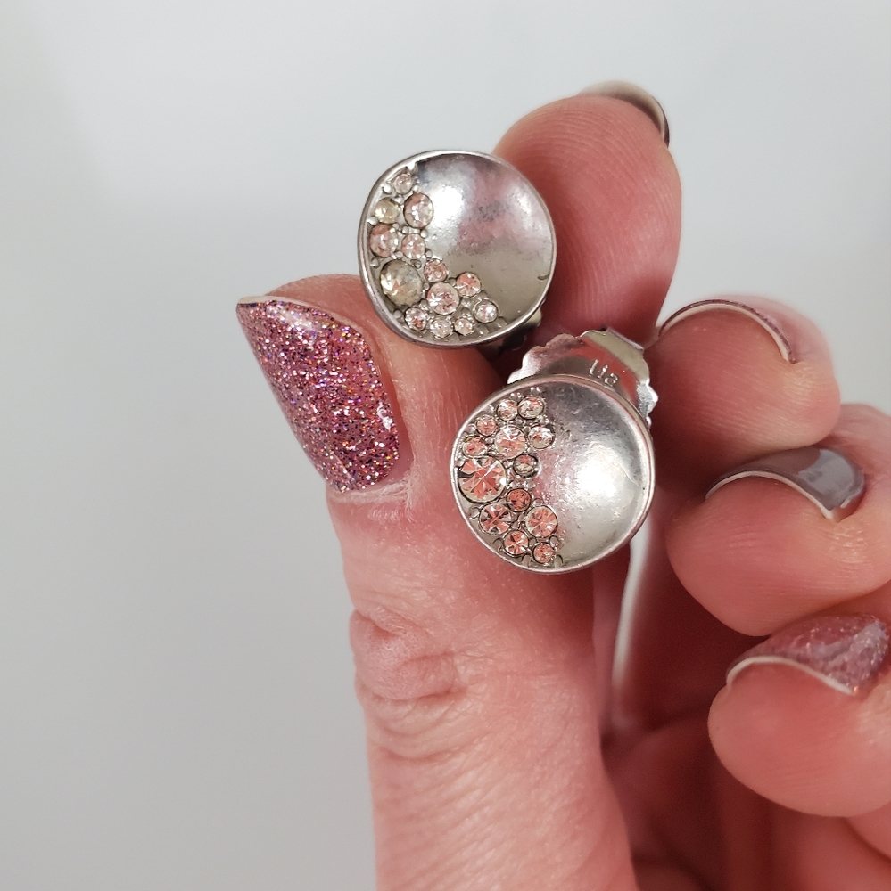 Cute circle jewel earrings